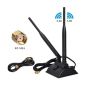 Antenne WiFi double bande avec connecteur mâle RP-SMA et base magnétique pour routeur, etc.