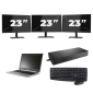 Atrust MT178 - Intel Celeron N2820 - 13 pouces - 2 Go de RAM - SSD de 4 Go - Windows 10 Famille + 3 moniteurs 23 pouces