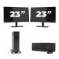 Atrust t176 USFF - Intel Atom x5-E8000 - 8GB RAM - 256GB SSD - Windows 11 + 2x 23 pouces Monitor