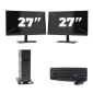 Atrust t176 USFF - Intel Atom x5-E8000 - 8GB RAM - 256GB SSD - Windows 11 + 2x 27 pouces Monitor