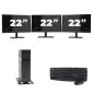 Atrust t176L USFF - Intel Atom x5-E8000 - 8GB RAM - 256GB SSD - Windows 11 + 3x 22 pouces Monitor