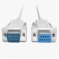 Câble modem croisé DB9 mâle vers femelle, 1,5 m, blanc