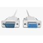 Câble null modem DB9 mâle vers femelle, 3 m blanc