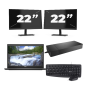 Dell Latitude 3420 - Intel Core i3 11e génération - 14 pouces - 16Go RAM - 256Go SSD - Windows 11 Home + 2x Écran 22 pouces