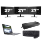 Dell Latitude 5410 - Intel Core i5-10e - Écran 14 pouces - 8 Go de RAM - SSD 256 Go - Windows 11 Famille + 3 moniteurs 27 pouces