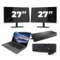 Dell Latitude 5411 - Intel Core i5-10e - Écran 14 pouces - 8 Go de RAM - SSD 256 Go - Windows 11 Famille + 2 moniteurs 27 pouces