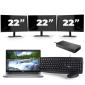 Dell Latitude 5411 - Intel Core i5-10.ᵃ Generación - 14 pulgadas - 8GB RAM - 256GB SSD - Windows 11 + 3x 22 pulgadas Monitor