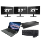Dell Latitude 5411 - Intel Core i5-10e - Écran 14 pouces - 8 Go de RAM - SSD 256 Go - Windows 11 Famille + 3 moniteurs 27 pouces