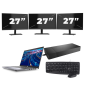 Dell Latitude 5420 - Intel Core i3 11e génération - 14 pouces - 16Go RAM - 256Go SSD - Windows 11 Home + 3x Écran 27 pouces