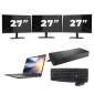 Dell Latitude 7300 - Intel Core i5 de 8e génération - 13 pouces - 8 Go de RAM - SSD de 256 Go - Windows 11 Famille + 3 moniteurs 27 pouces