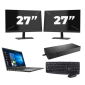Dell Latitude 7400 - Intel Core i7-8e génération - 14 pouces - 8 Go de RAM - SSD de 256 Go - Windows 11 Famille + 2 moniteurs 27 pouces