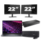 Dell Latitude 9430 - Intel Core i5 12e génération - 14 pouces - 32Go RAM - 256Go SSD - Windows 11 Home + 2x Écran 22 pouces