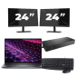 Dell Latitude 9430 - Intel Core i5 12e génération - 14 pouces - 32Go RAM - 256Go SSD - Windows 11 Home + 2x Écran 24 pouces