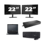 Fujitsu LIFEBOOK E5410 - Intel Core i5-10.ᵃ Generación - 14 pulgadas - 16GB RAM - 256GB SSD - Windows 11 Home + 2x 22 pulgadas Monitor