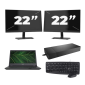 Fujitsu LIFEBOOK E5410 - Intel Core i3-10e génération - 14 pouces - 8 Go de RAM - 256 Go SSD - Windows 11 Famille + 2 moniteurs 22 pouces