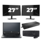 Fujitsu LIFEBOOK E5410 - Intel Core i5-10e - Écran 14 pouces - 8 Go de RAM - SSD 256 Go - Windows 11 Famille + 2 écrans 27 pouces