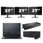 Fujitsu LIFEBOOK E5410 - Intel Core i5-10e - Écran 14 pouces - 8 Go de RAM - SSD 256 Go - Windows 11 Famille + 3 moniteurs 27 pouces