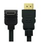 Câble HDMI v2.0a coudé 90°, sortie, doré, M/M, 0,5 m