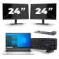 HP EliteBook 830 G8 - Intel Core i5 11e génération - 13 pouces - 16Go RAM - 256Go SSD - Windows 11 + 2x Écran 24 pouces