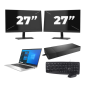 HP EliteBook 830 G8 - Intel Core i5 11e génération - 13 pouces - 16Go RAM - 256Go SSD - Windows 11 Home + 2x Écran 27 pouces