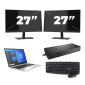 HP EliteBook 840 G8 - Intel Core i7 11e génération - 14 pouces - 16Go RAM - 256Go SSD - Windows 11 Home + 2x Écran 27 pouces
