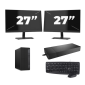 HP EliteDesk 800 G6 Tower - Intel Core i7 10e génération - 16Go RAM - 256Go SSD - Windows 11 + 2x Écran 27 pouces