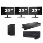 HP EliteDesk 800 G6 Tower - Intel Core i7 10e génération - 16Go RAM - 256Go SSD - Windows 11 + 3x Écran 27 pouces