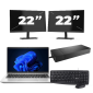 HP ProBook 440 G9 - Intel Core i3 12e génération - 14 pouces - 16Go RAM - 256Go SSD - Windows 11 + 2x Écran 22 pouces