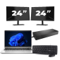 HP ProBook 440 G9 - Intel Core i3 12e génération - 14 pouces - 16Go RAM - 256Go SSD - Windows 11 + 2x Écran 24 pouces