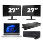 HP ProBook 440 G9 - Intel Core i3 12e génération - 14 pouces - 16Go RAM - 256Go SSD - Windows 11 Home + 2x Écran 27 pouces