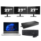HP ProBook 440 G9 - Intel Core i3 12e génération - 14 pouces - 16Go RAM - 256Go SSD - Windows 11 Home + 3x Écran 27 pouces