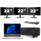 HP ProBook 640 G8 - Intel Core i5 11e génération - 14 pouces - 16Go RAM - 256Go SSD - Windows 11 + 3x Écran 22 pouces