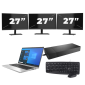 HP ProBook 640 G8 - Intel Core i5 11e génération - 14 pouces - 16Go RAM - 256Go SSD - Windows 11 Home + 3x Écran 27 pouces