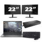 HP ZBook Firefly 14 G8 - Intel Core i7 11e génération - 14 pouces - 16Go RAM - 256Go SSD - Windows 11 Home + 2x Écran 22 pouces