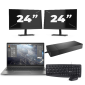 HP ZBook Firefly 14 G8 - Intel Core i7 11e génération - 14 pouces - 16Go RAM - 256Go SSD - Windows 11 Home + 2x Écran 24 pouces