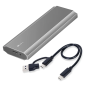 1TB M.2 SATA SSD + High Speed Enclosure 3.1 USB C (PCIe 10Gbps) - Aluminium