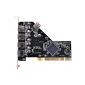 Carte PCI 4+1 USB 2.0 via chipset