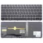 Clavier d'ordinateur portable pour HP EliteBook 725 G3 820 G3 avec pointet avec cadre argent