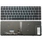 Clavier d'ordinateur portable pour HP EliteBook Folio 1040 G3 avec cadre argenté rétroéclairé