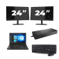 Lenovo ThinkPad A485 - AMD Ryzen 5 2500U - 14 pouces - 16GB RAM - 256GB SSD - Windows 11 Home + 2x 24 pouces Monitor