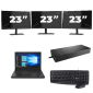 Lenovo ThinkPad A485 - AMD Ryzen 5 2500U - 14 pouces - 16GB RAM - 256GB SSD - Windows 11 Home + 3x 23 pouces Monitor