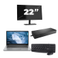 Lenovo ThinkPad T14 Gen 1 - AMD Ryzen 5 PRO 4650U - 14 pouces - 8 Go de RAM - SSD de 256 Go - Windows 11 Famille + 1 moniteur 22 pouces