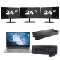 Lenovo ThinkPad T14 Gen 1 - AMD Ryzen 5 PRO 4650U - 14 pouces - 8 Go de RAM - SSD de 256 Go - Windows 11 Famille + 3 écrans 24 pouces