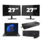 Lenovo ThinkPad X13 - Intel Core i5-10e - 13 pouces - 8 Go de RAM - SSD de 256 Go - Windows 11 Famille + 2 écrans 27 pouces