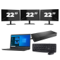 Toshiba Dynabook Tecra A40-G-18H - Processeur Intel Core i3 de 10e génération - Écran 14 pouces - 8 Go de RAM - SSD de 256 Go - Windows 11 Famille + 3 écrans 22 pouces