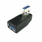 Adaptateur USB 3.0 A mâle vers femelle vertical coudé à gauche à 90 degrés