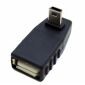 Adaptateur USB A Femelle vers Mini USB Mâle, angle 90°