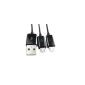 Câble de chargement micro USB 2 EN 1 pour téléphone portable ou tablette 1,0 M