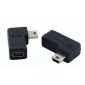 Adaptateur mini USB Femelle vers Mâle, angle 90°, droite