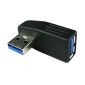 Adaptateur USB 3.0 A mâle vers femelle, coudé à gauche